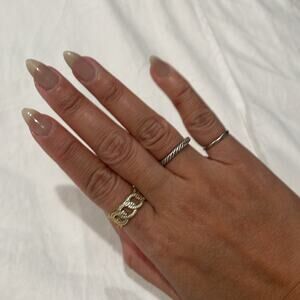 925 Gold Chain Ring Sz 5.5